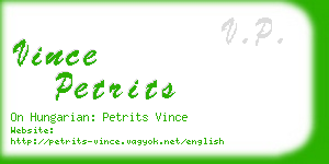 vince petrits business card